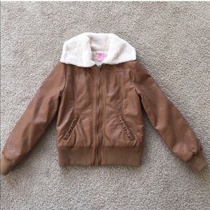 Copper Key Faux Leather Jacket